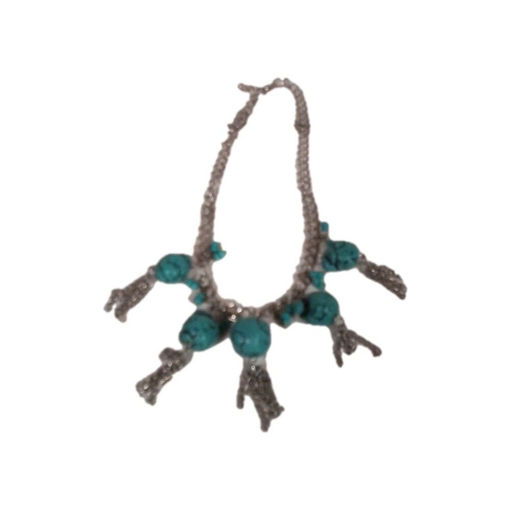 Beautiful Silver With Turquoise Accent Dangle‎ Necklace